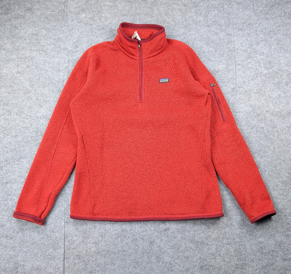 Patagonia Better Sweater 1/4 Zip Womens Large Red Fleece Outdoors Hike Pullover